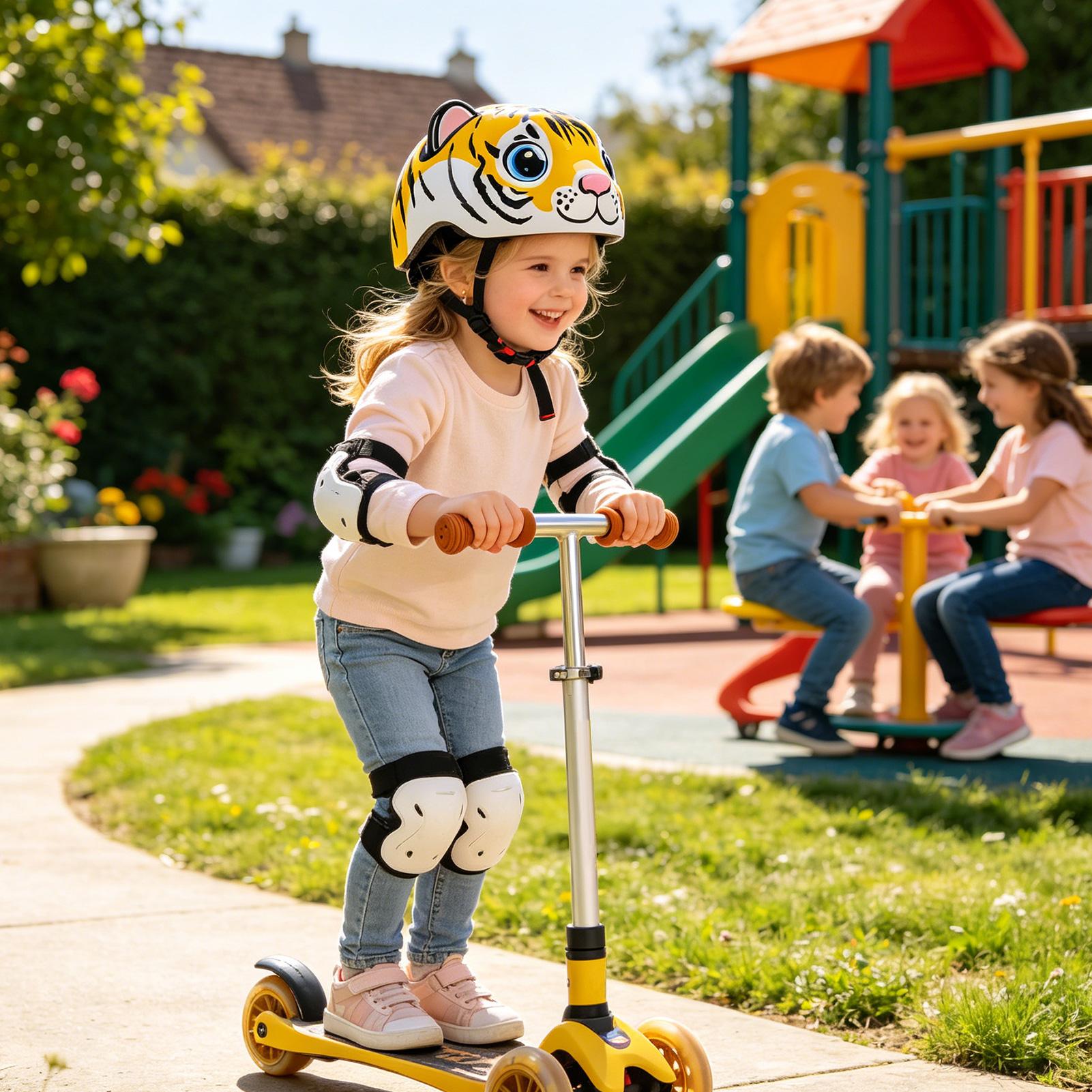 Cycling Gear For Commuting - Helm Anak Pola Harimau Perlengkapan Keselamatan