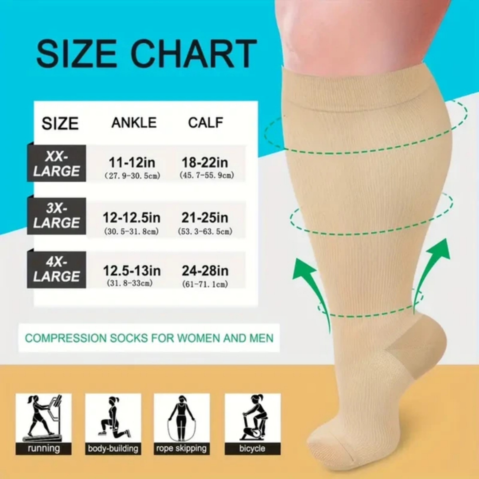 Cycling Gear For Large Men - 3 pasang kaus kaki kompresi nilon